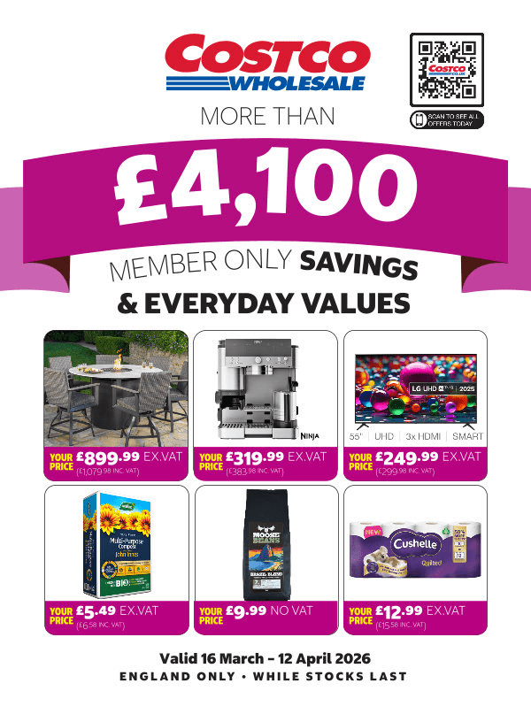 新一期英國 Costco 減價推廣小冊子出爐！即睇至抵減價貨 第1-2頁